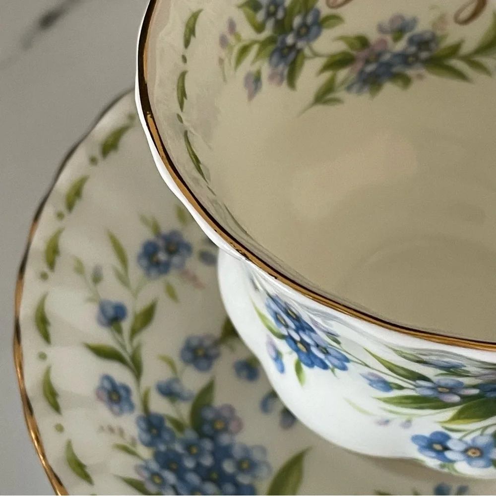 July Forget-Me-Not Cup & Saucer by Royal Albert